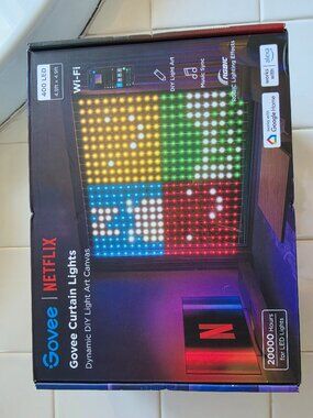 Govee Netflix Curtain Lights 400 LED 4.9ft x 4.9ft Wi-Fi.